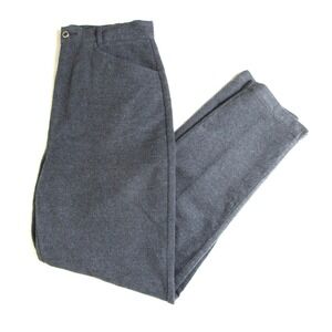 Talbots Pants Gray Flannel High Waist Tapered Leg Women's Size 8